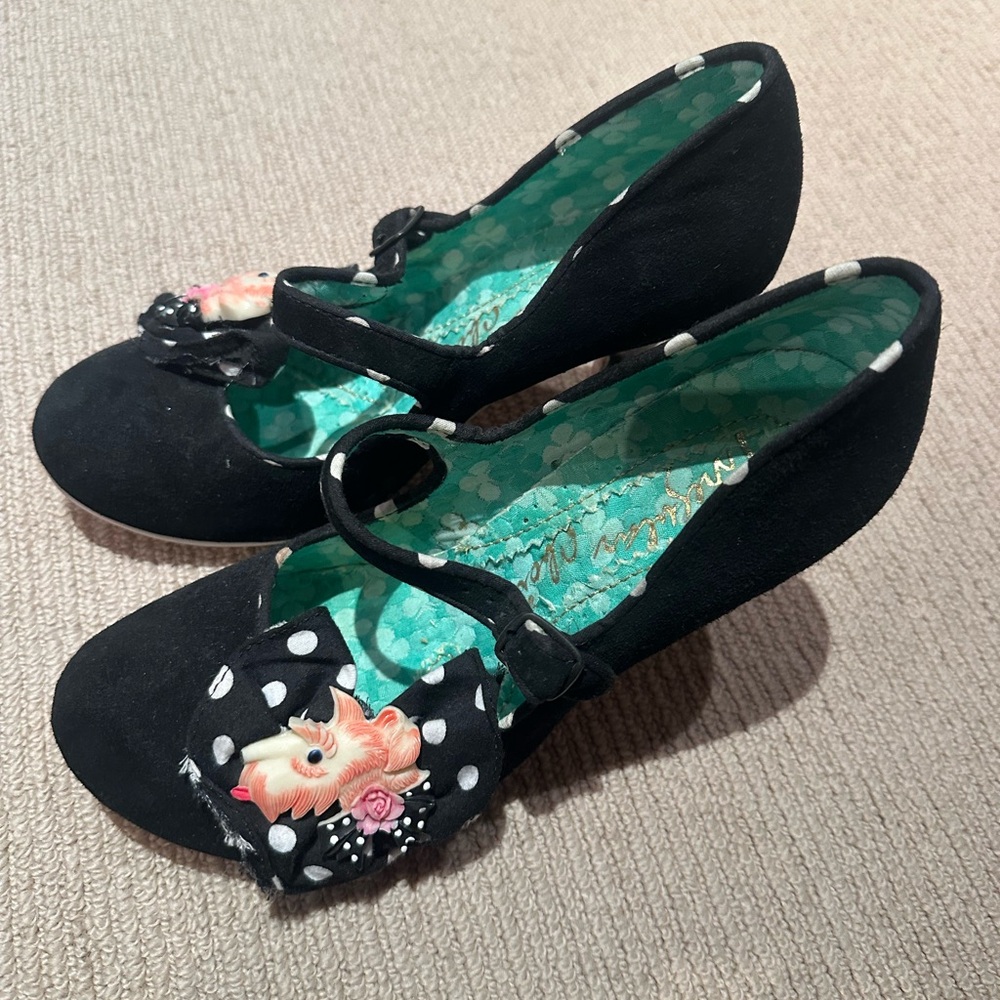 Black Polka Dot Mary Jane Shoes irregular choice brand England
